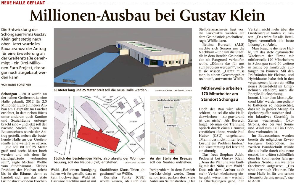 Million-Ausbau bei Gustav Klein